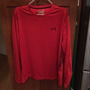 Under Armour mens L red long sleeve dri-fit top